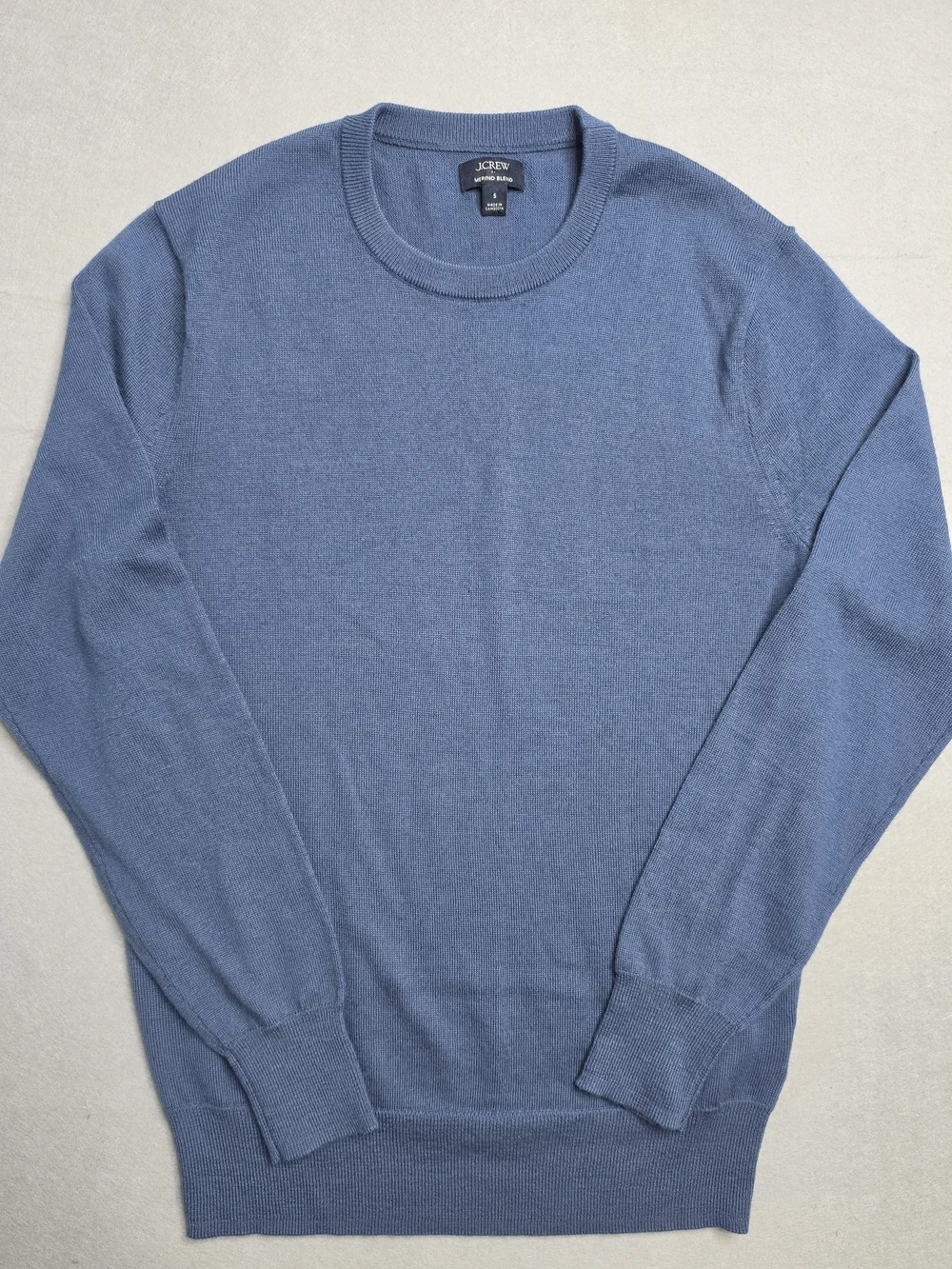 J.Crew Men's Merino Blend Crewneck Merino Blend Wool Sweater in Dusty Blue Small